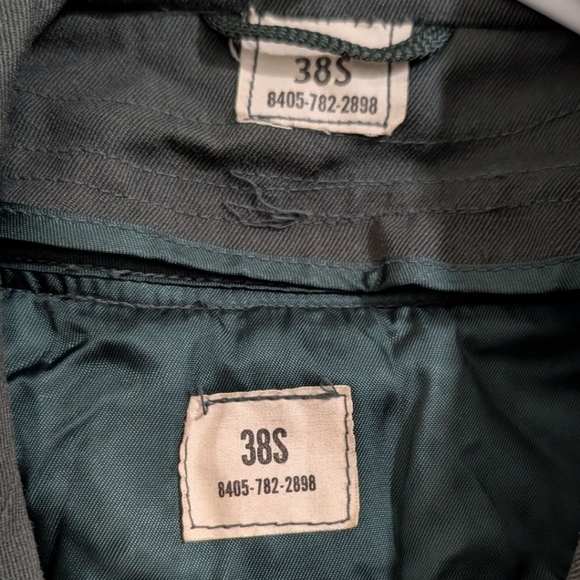 VTG US Army AG-44 Green Wool Gabardine Trench Overcoat w/ Removable Liner 38S - Picture 6 of 7